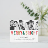 Merry Bright Verlobung Ankündigung Weihnachten (Stehend Vorderseite)
