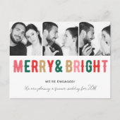 Merry Bright Verlobung Ankündigung Weihnachten (Vorderseite)