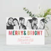 Merry Bright Verlobung Ankündigung Weihnachten (Stehend Vorderseite)