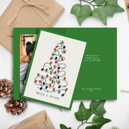 Merry & Bright Vintag Lights Green Foto Feiertagskarte