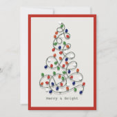 Merry & Bright Vintag Lights Red Foto Feiertagskarte (Vorderseite)