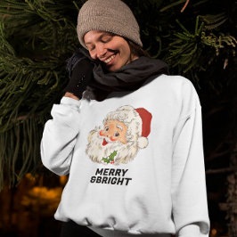 MERRY & BRIGHT Vintag Retro Jolly Weihnachten Sweatshirt