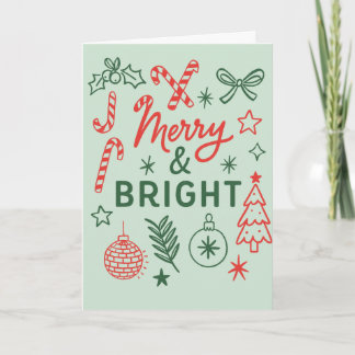 Merry & Bright Vintage Holiday Card Karte