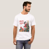 Merry & Bright Vintage Holiday Retro Christmas T-Shirt (Vorne ganz)