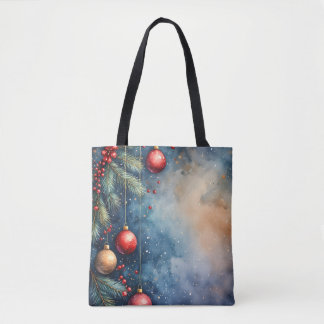 Merry & Bright Watercolor Tote Bag Tasche