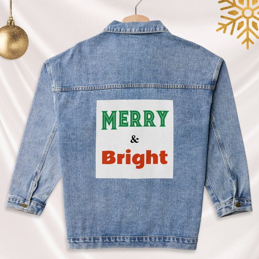 Merry & Bright Weihnachten Feierlich farbenfroh St Jeansjacke