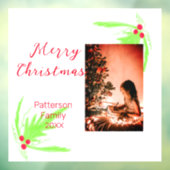 Merry Bright Weihnachten fügen Familiennamen Freud Fensteraufkleber (Blatt 3)