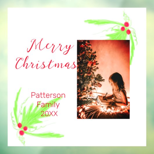 Merry Bright Weihnachten fügen Familiennamen Freud Fensteraufkleber (Blatt 3)