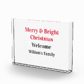 Merry Bright Weihnachten fügen Familiennamen Freud Fotoblock (Rechts)