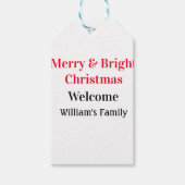 Merry Bright Weihnachten fügen Familiennamen Freud Geschenkanhänger (Vorderseite)