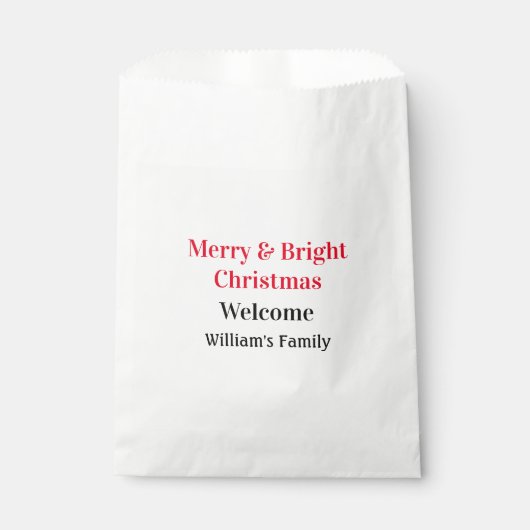 Merry Bright Weihnachten fügen Familiennamen Freud Geschenktütchen (Vorderseite)