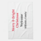 Merry Bright Weihnachten fügen Familiennamen Freud Geschirrtuch (Vertikal)