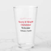Merry Bright Weihnachten fügen Familiennamen Freud Glas (Rückseite)