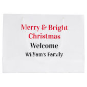 Merry Bright Weihnachten fügen Familiennamen Freud Große Geschenktüte (Rückseite)