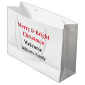 Merry Bright Weihnachten fügen Familiennamen Freud Große Geschenktüte (Vorderseite Schrägansicht)