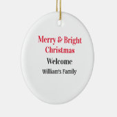Merry Bright Weihnachten fügen Familiennamen Freud Keramik Ornament (Rechts)