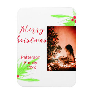 Merry Bright Weihnachten fügen Familiennamen Freud Magnet