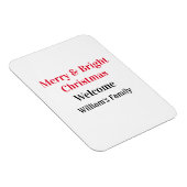 Merry Bright Weihnachten fügen Familiennamen Freud Magnet (Rechte Seite)