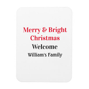 Merry Bright Weihnachten fügen Familiennamen Freud Magnet