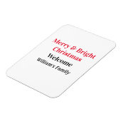 Merry Bright Weihnachten fügen Familiennamen Freud Magnet (Linke Seite)
