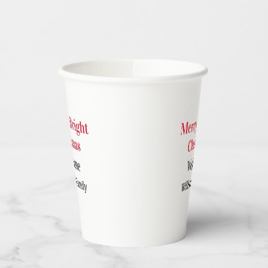 Merry Bright Weihnachten fügen Familiennamen Freud Pappbecher (Links)