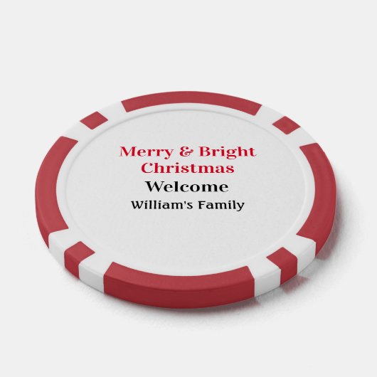Merry Bright Weihnachten fügen Familiennamen Freud Pokerchips (Einzeln)