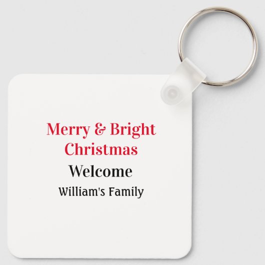 Merry Bright Weihnachten fügen Familiennamen Freud Schlüsselanhänger (Rückseite)