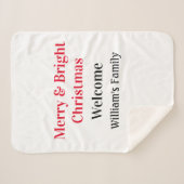 Merry Bright Weihnachten fügen Familiennamen Freud Sherpadecke (Vorderseite (Horizontal))