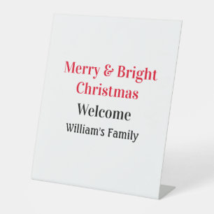 Merry Bright Weihnachten fügen Familiennamen Freud Sockelschild