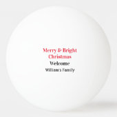 Merry Bright Weihnachten fügen Familiennamen Freud Tischtennisball (Vorderseite)