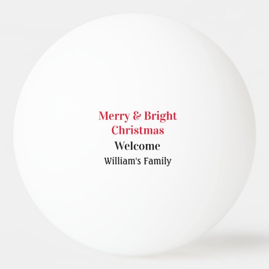 Merry Bright Weihnachten fügen Familiennamen Freud Tischtennisball (Vorderseite)