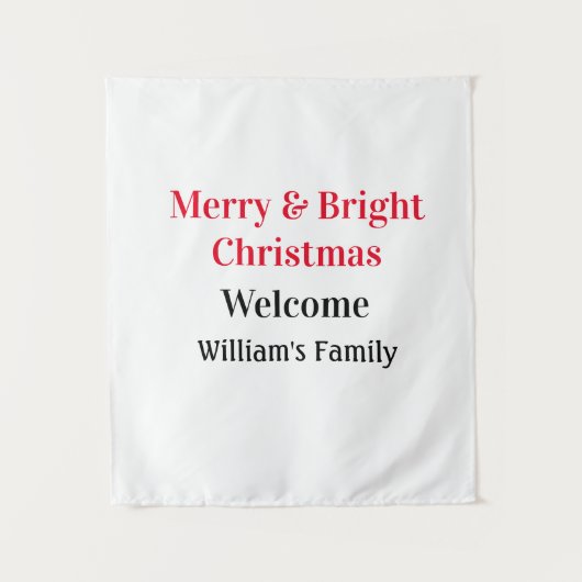 Merry Bright Weihnachten fügen Familiennamen Freud Wandteppich (Vorderseite)