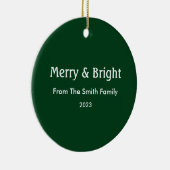 Merry & Bright Weihnachten Individuelle Name Hunte Keramik Ornament (Rechts)
