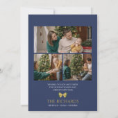 Merry & Bright Weihnachten Minimal Foto Card Einladung (Rückseite)