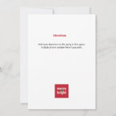 "Merry & Bright" Weihnachten-Party Einladung (Rückseite)