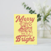 Merry & Bright - Weihnachten Postkarte (Stehend Vorderseite)