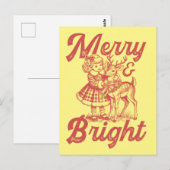 Merry & Bright - Weihnachten Postkarte (Vorne/Hinten)