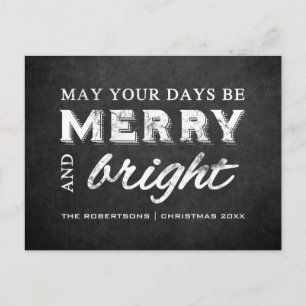Merry & Bright - Weihnachten Rustikales Chalkboard