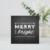 Merry & Bright - Weihnachten Rustikales Chalkboard (Stehend Vorderseite)