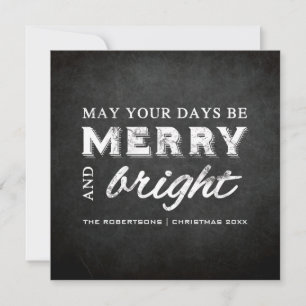 Merry & Bright - Weihnachten Rustikales Chalkboard