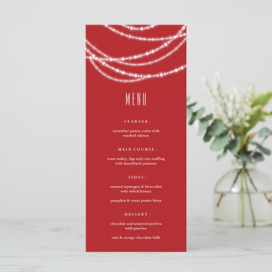 Merry & Bright Weihnachten Sommerspiele Menükarte (Stehend Vorderseite)