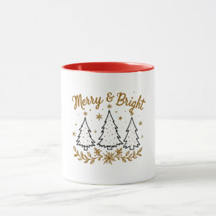 Merry & Bright Weihnachten Tasse
