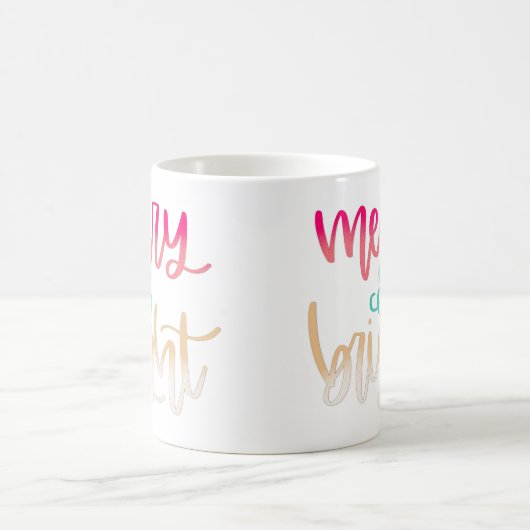 Merry & Bright Weihnachten Tasse (Mittel)