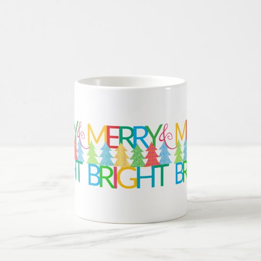 Merry & Bright Weihnachten Tasse (Mittel)