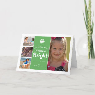 Merry Bright Weihnachts-Collage Holiday Green Feiertagskarte