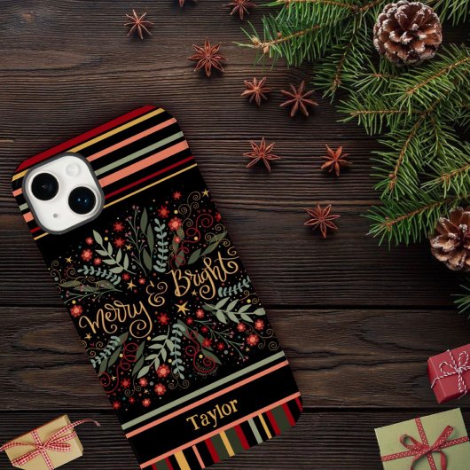 Merry Bright Weihnachts Festivals Name Case-Mate iPhone Hülle