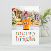 Merry & Bright Weihnachts-Fotokarte Ankündigung (Stehend Vorderseite)