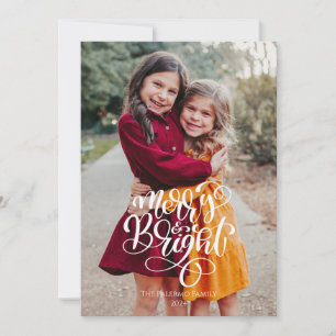 Merry & Bright Weihnachts-Fotokarte Einladung