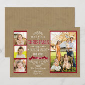 Merry & Bright Weihnachts-Fotokarte Feiertagskarte (Vorne/Hinten)