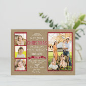 Merry & Bright Weihnachts-Fotokarte Feiertagskarte (Stehend Vorderseite)
